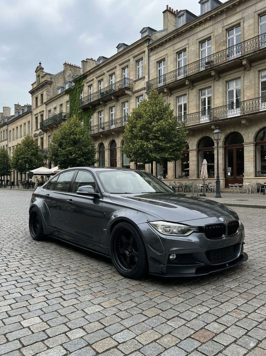 Car with AI-generated widebody kit